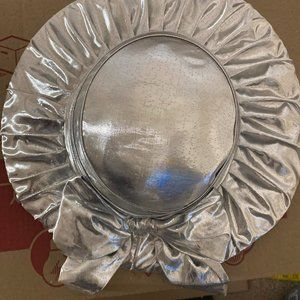 Metallic Silver Hat with Bow